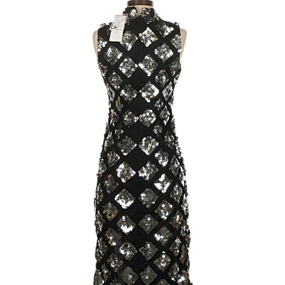 NWT French Connection black dress with silver diamond sequins, size 4 - Picture 3 of 13